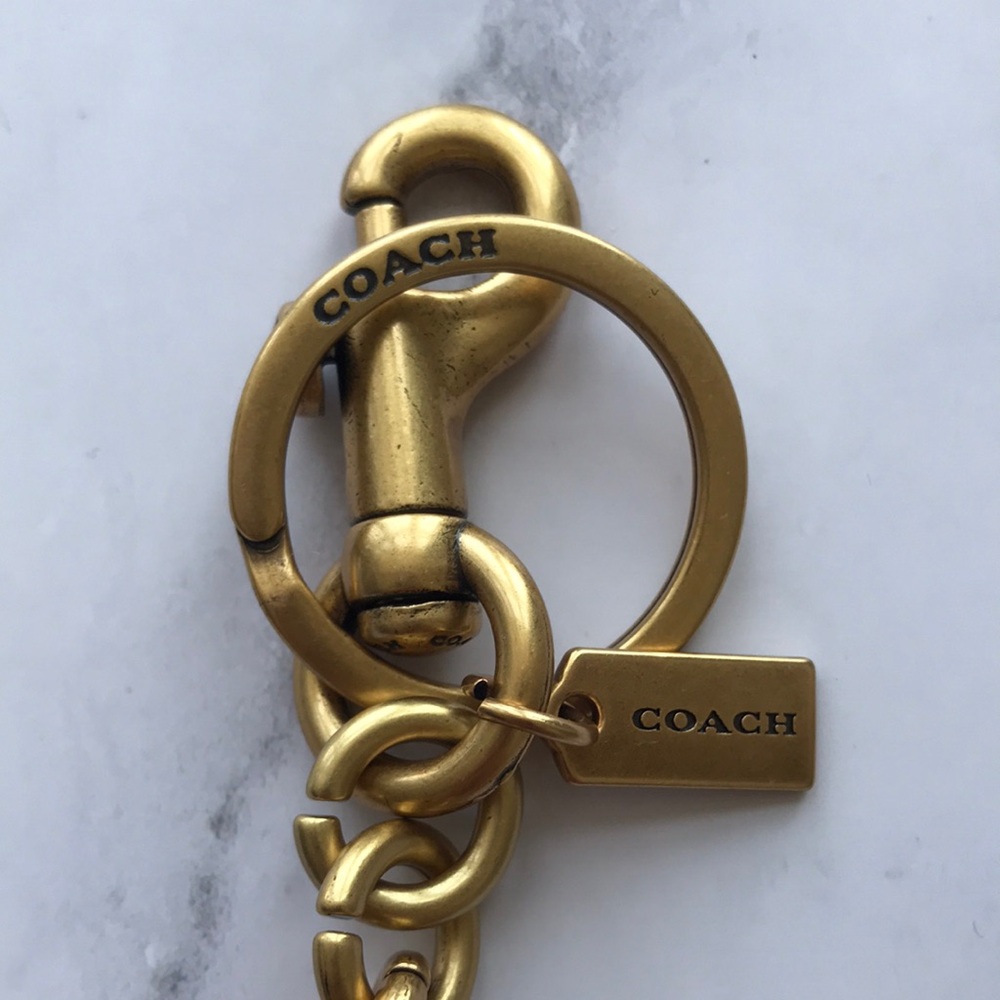 COACH Gold Cherry Keychain with Red Glitter Cherries - Picture 2 of 4